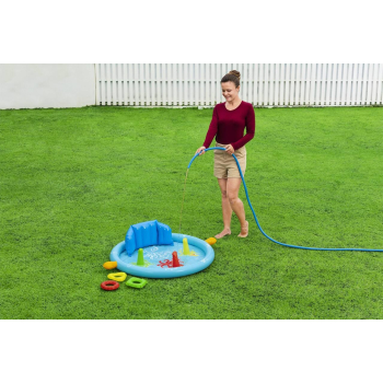 Dmuchany Brodzik Basenik z Daszkiem dla dzieci 6m+ Z Grą Układanką BESTWAY 115x89x76 Gra układanka + 3 Obręcze